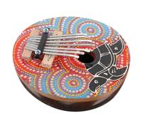 ifundom Kalimba 7 Keys Thumb Piano Mini Musical Instrument Finger Piano with Painted Coconut Shell Body for Beginners and Travel