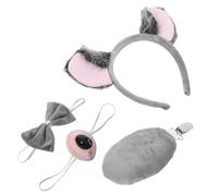 ifundom Koala Bear Costume Set 4pcs - Animal Ears Headband, Bow Tie, Tail Nose for Party Dress Up, Festival and Halloween Cosplay Accessories