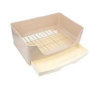 ifundom Large Beige Rabbit Litter Tray with Drawer Pet Toilet Corner Potty Trainer for Guinea Pigs and Small Animals Pet Training Litter Box