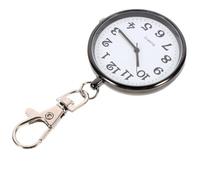 ifundom Large Dial Quartz Pocket Watch for Elderly Nurse and Student Black Old Man Nurse Watch with Key Buckle Suitable for Exams and Daily Use
