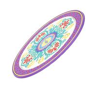 ifundom Large Exotic White Base Sound Bowl Rounded Cushion Meditation Mat Printed Design Religious Singing Bowl Pad
