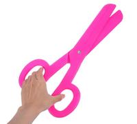 ifundom Large Pink Clown Scissors Giant Costume Accessory Plastic Prop for Masquerade Party Carnival Decoration and Pretend Play Safety Scissors