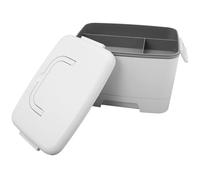 ifundom Large Portable Double-Layer Medical Organizer Box White, Multi-Compartment Storage Case for Home and Travel Emergency Use