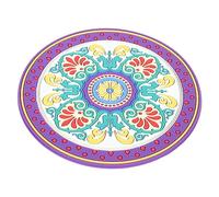 ifundom Large White Embroidered Meditation Sound Bowl Cushion Pad Unique Rounded Print for Enhanced Sound and Stability Suitable for Mindfulness and Relaxation Practices