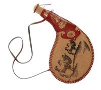 ifundom Leather Water Bag with Strap Portable Ancient Style Water Holder for Wine Beverages for Travel and Outdoor Activities Compact and Lightweight Design