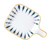 ifundom Lightweight Ceramic Dinner Plate with Handle Microwave and Oven Safe Multi-Function Plate for Salad and Breakfast Easy to Clean Nordic Style Oven
