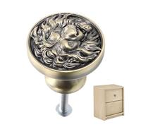 ifundom Lion Head Cabinet Knobs Antique Style Zinc Alloy Drawer Pull Handles for Bedroom Office Cabinets Single Hole, 1pcs