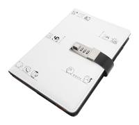 ifundom Lockable Pu Diary Notebook for Students with Password, White Cartoon Journal Set with Key, Girl’s Secret Writing Notebook for School and Personal Notes