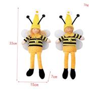 ifundom Lovely Bee Doll Knitted Stuffed for Home Decor Soft Huggable Bee-shaped for Bedtime Companion Anxiety Relief Role Play and Garden Ornament