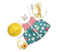 ifundom Lovely Rabbit Dress with Bag Outdoor Leash Set Extra Long Traction Rope for Pet Rabbits Comfortable Fit for Walks and Outdoor Adventures Random Color