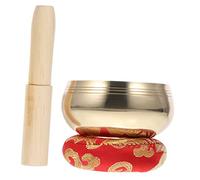 ifundom Meditation Singing Bowl Set 8cm Handcrafted Tibetan Yoga Singing Bowl with Peach Wood Mallet and Cushion for Mindfulness Relaxation Healing Music Random Color