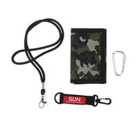 ifundom Men’s Camo Tri-Fold Wallet with Keychain, Portable Card Holder and Coin Purse, Outdoor Money Pouch for Travel and Daily Use