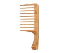 ifundom Mens Styling Comb Bamboo Wide Tooth Large Size Textured Pattern Chic Design Brown for Backcombed Hairdos