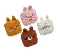 ifundom Menstrual Pad Storage Bags Coin Purses for Women 4pcs Plush Portable Sanitary Napkin Holders Washable Tear Resistant Polyester Random Color for Everyday Storage Outdoors