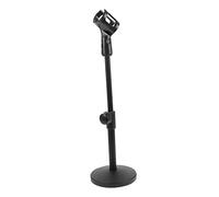 ifundom Metal Disc Microphone Stand Desktop Mic Stand Telescopic Adjustable Design for Live Streaming Tabletop Tripod Mic Mount for Wireless Microphones