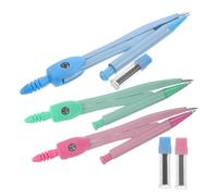 ifundom Metal Drawing Compasses 3 Sets Adjustable Portable Circle Drafting Tools with Blue Pink Green Kits for School Geometry and Technical Drawing
