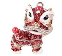 ifundom Metal Lion Dancing Keychain with Shining Crystals Key Ring for Graduation and Thanksgiving Celebration