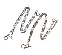 ifundom Metal Pocket Watch Chains with Heavy Duty Claw Closure 44cm Length 2 Pcs Suitable Retro Style Clip Pocket Watch Chain