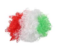 ifundom Mexico Flag Fluffy Afro Wig National Flag Costume Headpiece Soccer Fan Wig for Football Supporters Clown Cosplay Hair Accessory Unisex