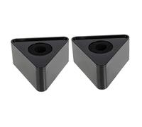ifundom Microphone Logo Flag Station 2pcs Triangular Abs Sturdy Mic Mark for Professional Interview Reporting Black