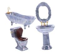 ifundom Mini Bathtub Dollhouse Furniture Mini Shower Bathtub Furniture for Dollhouse Toilet Ceramic Decoration Bath Miniature