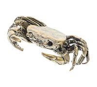 ifundom Mini Brass Crab Figurine Versatile Decor and Paperweight Features, Lifelike Small Crab Ornament for Bedroom or Desk Ornament, Unique Charm Desktop Animal Sculpture