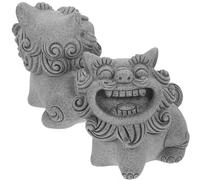 ifundom Mini Lion Figurine Set of 2 Medium Size Decorative Lion Statue for Garden and Tabletop for Home Office Aquarium and Micro Landscape Display