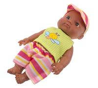 ifundom Mini Reborn Doll African American Newborn Boy Lifelike Weighted Vinyl Soft Body Portable Collectible for Doll Enthusiasts