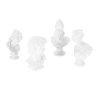 ifundom Miniature Bust Statue Set 4Pcs - Classical God Figures David, Ariadne, Athena Resin Sculptures - White Portable Art Props for Classroom and Travel