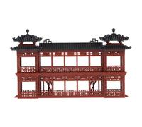ifundom Miniature Chinese Style Ancient Building Model with Double-layer Stair Corridor, Micro Pavilion Accessories, Asian Architecture Miniature for Garden and Home Decoration