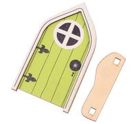 ifundom Miniature Fairy Garden Door Decoration Wood Adornment with Green Window Natural Craftsmanship for Outdoor Trees and Indoor Ornaments Photo Prop for Scenic Layouts