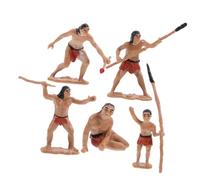 ifundom Miniature Primitive Men Figurines Abs Material Farmhouse Decor Micro Landscape Ornaments for Tabletop Shelf Display