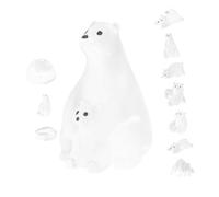 ifundom Miniature Resin Bear Figurines for Christmas Micro Landscape Decoration Set with Glow in the Dark Feature Small Animal Models for Home Garden Party Ornament