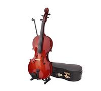 ifundom Miniature Violin Model Stand Case Cute Desktop Decoration for Home Photography Props and