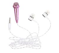 ifundom Miniature Wired Handheld Microphone for Phone Portable Tiny Microphone with Cable for Singing and Recording Compatible with Smartphones and Laptops (rose Red