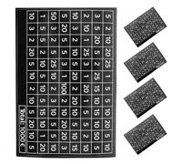 ifundom Money Saving Challenge Stickers with Adaptation for Boxes 50pcs and Counting Functionality, Black Paper Labels for Teaching Financial Literacy and Wooden Box and Parent