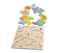 ifundom Montessori Wooden Animal Jigsaw Puzzle Matching Educational Game for Preschool Learning Cognitive Development Hand Eye Coordination