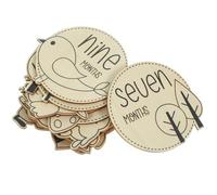 ifundom Monthly Growth Cards 12pcs Wood Discs with Smooth Finish for Photo Commemorations