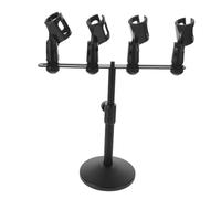 ifundom Multi Microphone Holder Desktop Stand with Four Arms, Tabletop Mic Support for Podcasting, Live Streaming, and Karaoke, Adjustable Recording Mic Boom for Studio Use
