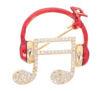 ifundom Music Note Headphone Brooch Lapel Pin with Micro Zirconia, Gold Tone Music Lovers Jewelry for Suits, Sweaters, and Party Wear, Wedding Accessory for Women