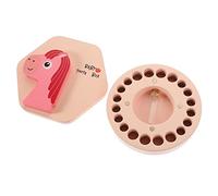 ifundom My First Tooth Box Wooden Baby Keepsake Box for Baby Tooth Storage, Pink, with Tweezers, Simple Design for Newborns and Children