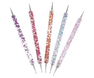 ifundom Nail Art Dotting Pen Set Practical and Easy to Use Acrylic Dual-ended 5pcs Rhinestones Picker for Practice and Going to Play