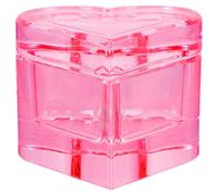 ifundom Nail Dish to Hold Acrylic Liquids Crystal Glass with Lid Heart Shaped for Manicure Pink Sturdy Cup for Daily Life and Nail Salon Use
