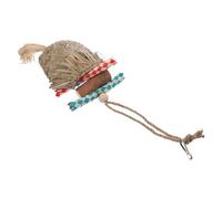 ifundom Natural Bird Woven Edible Bark Shredding Foraging for Parakeets Parrots Cage Hanging Chewer Climbing Play Accessory