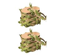 ifundom Natural Rope Cat Grab Column Diy Scratching Post Rope with Artificial Green Leaves, 2 Rolls 5m Each, Hemp Twine for Cat Trees and Climbing Furniture Accessories