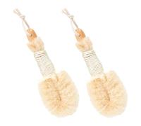 ifundom Natural Sisal Body Scrub Brush Set Portable Bath Body Scrubber for Exfoliation 2pcs with Comfortable Grip Made of Sturdy Sisal Jute and Wood for Gentle Skin Care