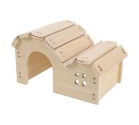 ifundom Natural Wooden Hamster Hideout House Cute Hamster Hut Hideaway for Guinea Pig Gerbils and Mice Small Animal Hutch Accessories for Hiding Playing