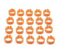 ifundom Numbered Pigeon Foot Rings 10mm Plastic Leg Bands Clip-on Identification Tags for Poultry and Birds 100pcs Set Orange Markings for Pigeon Health and Breeding