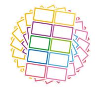 ifundom of Assorted Colour Self-Adhesive Name Stickers for Home and Classification Plan 10 Sheets with Colourful Borders, Easy to Paste and Remove Without Leaving Glue Residue