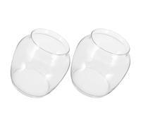 ifundom Oil Lamp Chimney Glass Replacement 2Pcs Sturdy Hurricane Globes for Vintage Paraffin and Kerosene Lamps Suitable for Outdoor and Indoor Use
